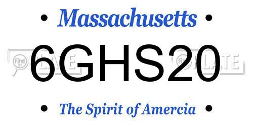 6GHS20 Massachusetts License Plate