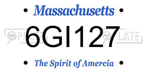 6GI127 Massachusetts License Plate