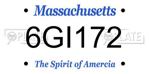6GI172 Massachusetts License Plate