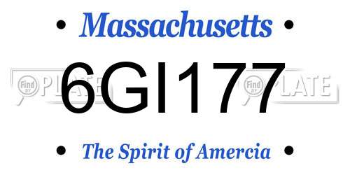 6GI177 Massachusetts License Plate