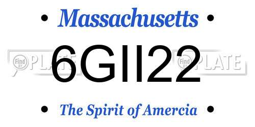 6GII22 Massachusetts License Plate