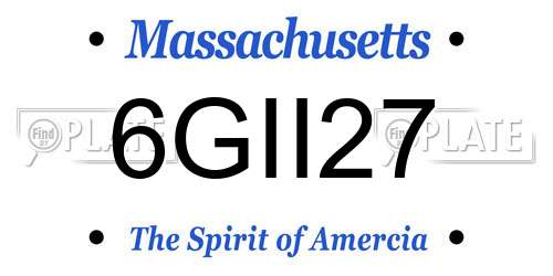 6GII27 Massachusetts License Plate