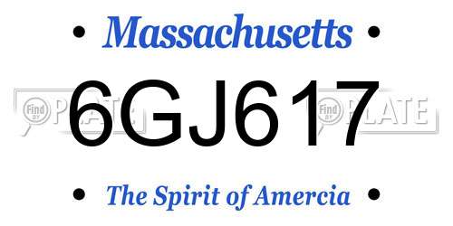 6GJ617 Massachusetts License Plate