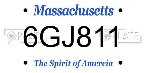6GJ811 Massachusetts License Plate
