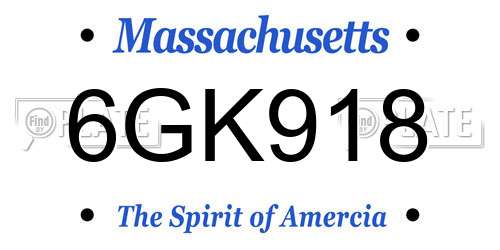 6GK918 Massachusetts License Plate
