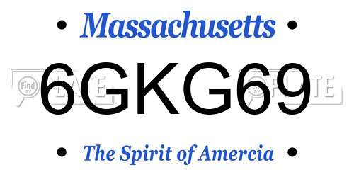 6GKG69 Massachusetts License Plate