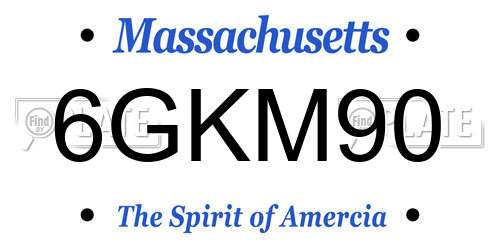 6GKM90 Massachusetts License Plate