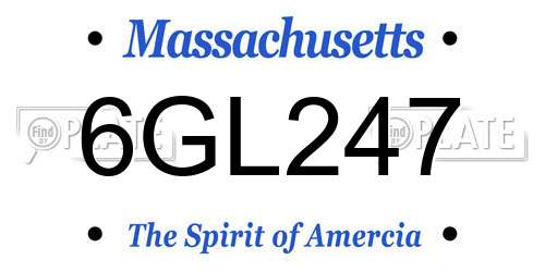 6GL247 Massachusetts License Plate