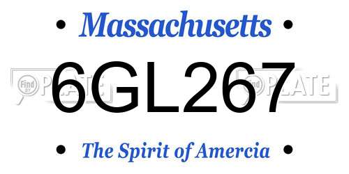 6GL267 Massachusetts License Plate