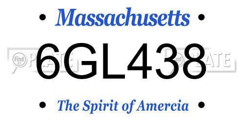 6GL438 Massachusetts License Plate