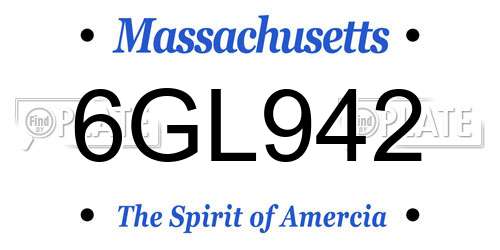6GL942 Massachusetts License Plate