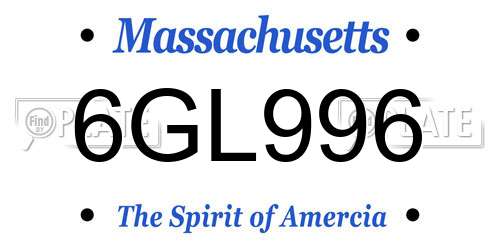 6GL996 Massachusetts License Plate