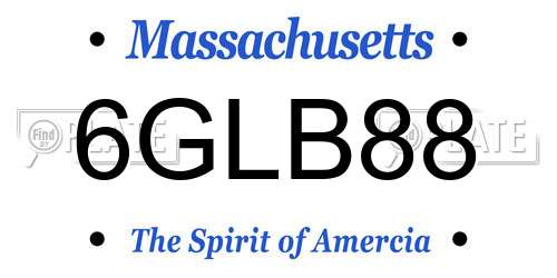 6GLB88 Massachusetts License Plate
