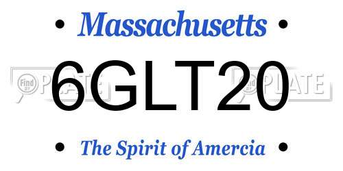 6GLT20 Massachusetts License Plate