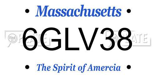 6GLV38 Massachusetts License Plate