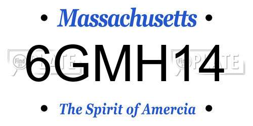 6GMH14 Massachusetts License Plate