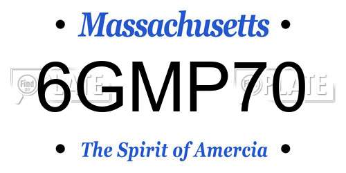 6GMP70 Massachusetts License Plate