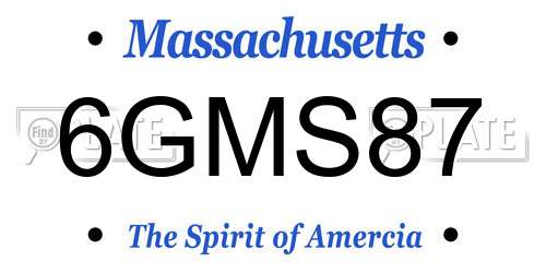 6GMS87 Massachusetts License Plate