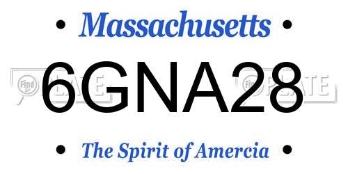 6GNA28 Massachusetts License Plate
