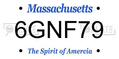 6GNF79 Massachusetts License Plate