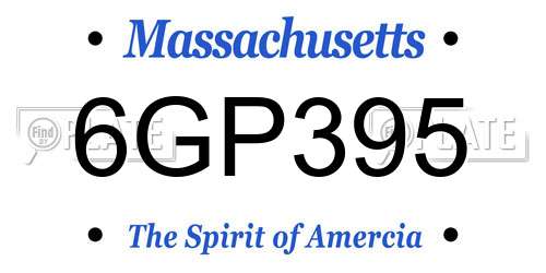6GP395 Massachusetts License Plate