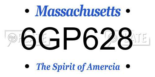 6GP628 Massachusetts License Plate