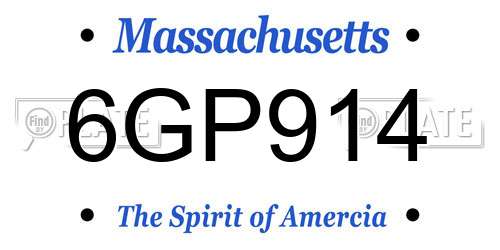 6GP914 Massachusetts License Plate