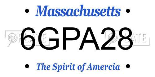 6GPA28 Massachusetts License Plate