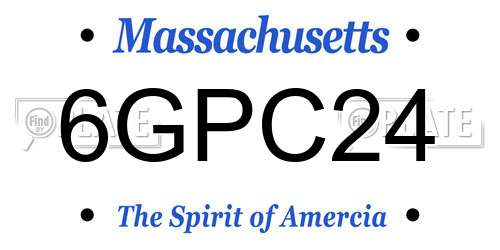 6GPC24 Massachusetts License Plate
