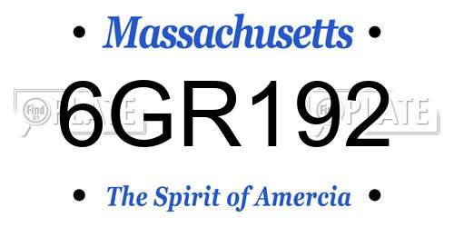 6GR192 Massachusetts License Plate