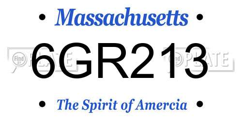 6GR213 Massachusetts License Plate