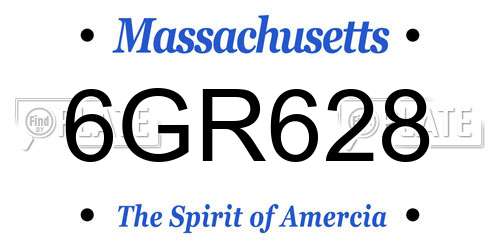 6GR628 Massachusetts License Plate