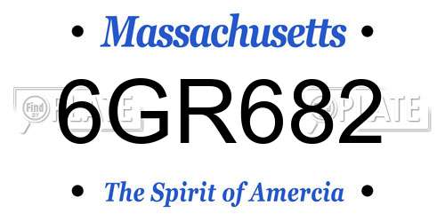 6GR682 Massachusetts License Plate