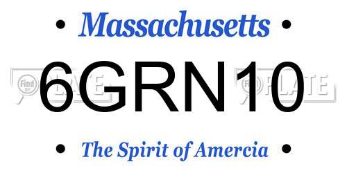 6GRN10 Massachusetts License Plate
