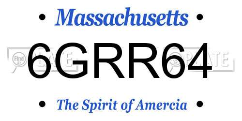 6GRR64 Massachusetts License Plate