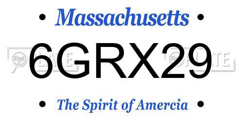 6GRX29 Massachusetts License Plate