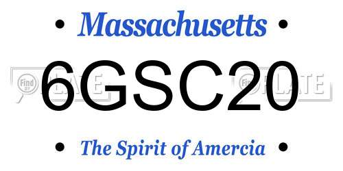 6GSC20 Massachusetts License Plate