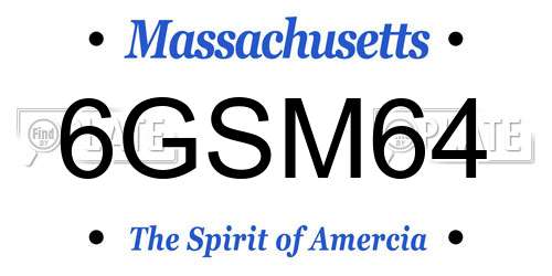 6GSM64 Massachusetts License Plate