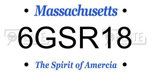 6GSR18 Massachusetts License Plate
