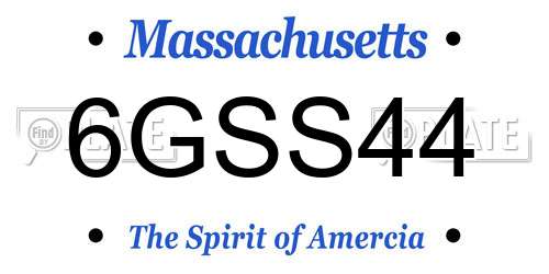 6GSS44 Massachusetts License Plate