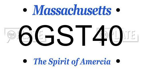 6GST40 Massachusetts License Plate