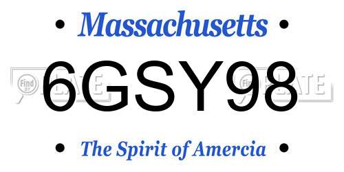 6GSY98 Massachusetts License Plate