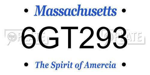 6GT293 Massachusetts License Plate