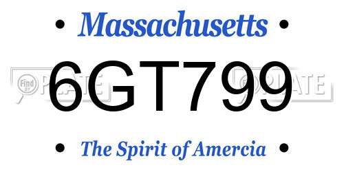 6GT799 Massachusetts License Plate