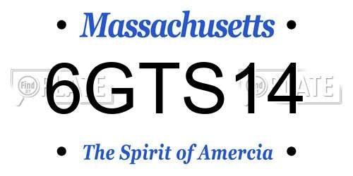 6GTS14 Massachusetts License Plate