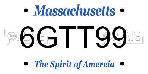 6GTT99 Massachusetts License Plate