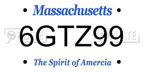 6GTZ99 Massachusetts License Plate