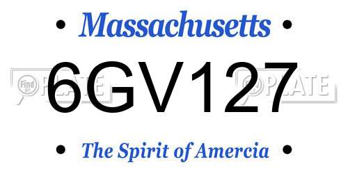 6GV127 Massachusetts License Plate