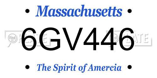 6GV446 Massachusetts License Plate