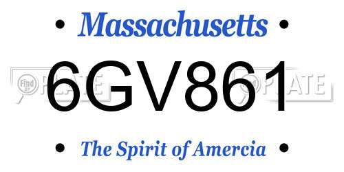 6GV861 Massachusetts License Plate